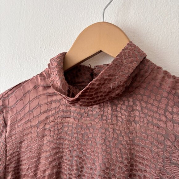 Reiss Della Burnout Snake Print Silk Blend Blouse - Picture 6 of 10